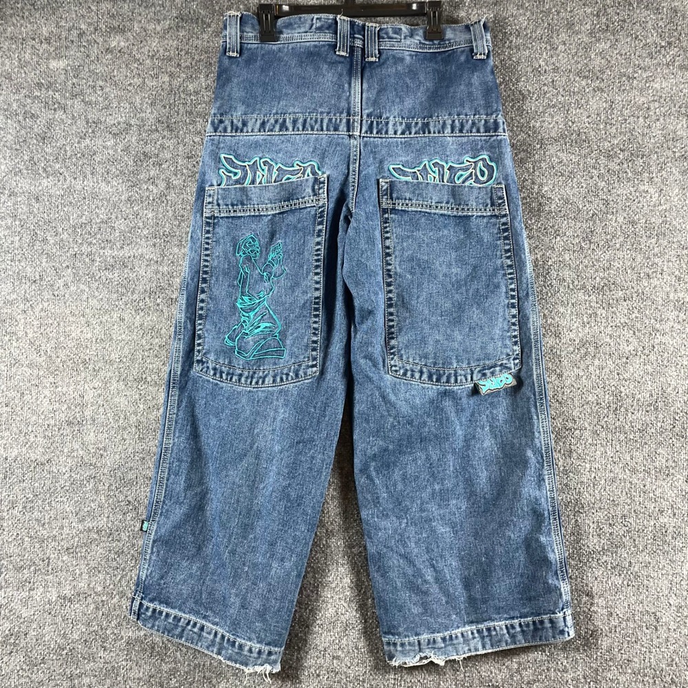 Vintage JNCO Jeans Mens 32x30 Blue Artistical Uprising Wide Leg Skater Baggy Y2K